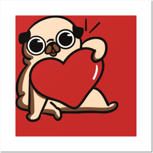 Pug Love Posters and Art